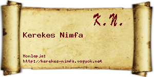 Kerekes Nimfa névjegykártya